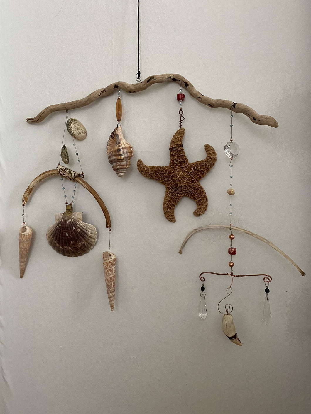 Driftwood Seashell Starfish Mobile