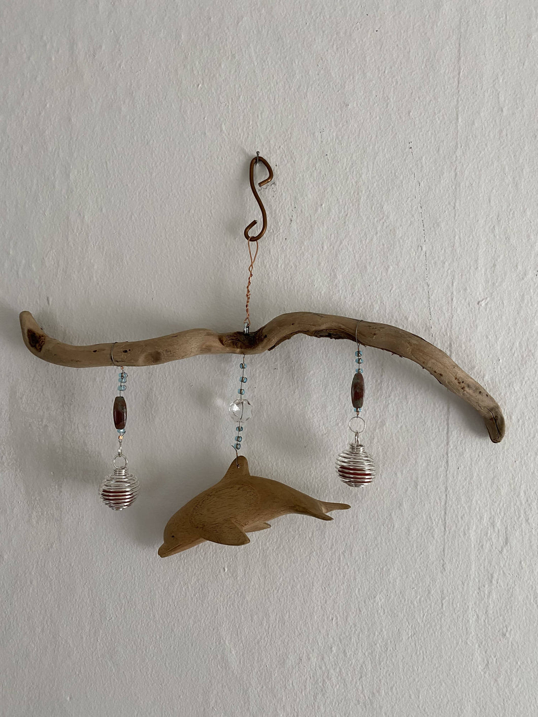 Wooden Dolphin Driftwood Mobile